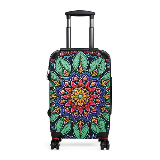 Mandala Floral Suitcase – Colorful Boho Carry-On Luggage