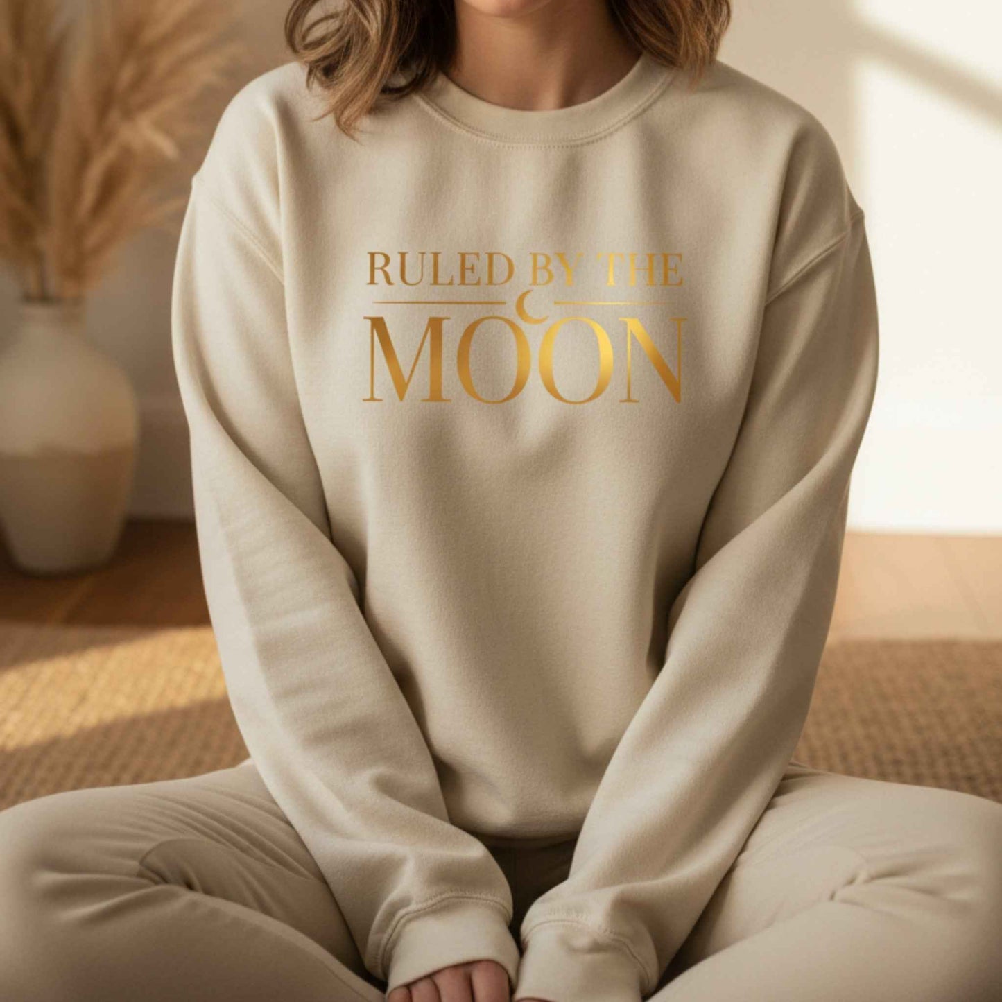 Ruled By The Moon Sweatshirt | Celestial Crewneck for Women | Moon Lover Gift