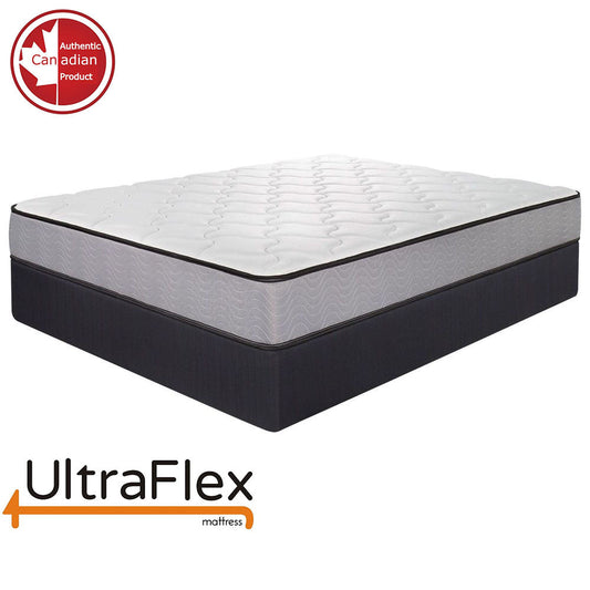 UltraFlex® PARADISE Mattress and BoxSpring Set - Natural Heavy Duty Foam Blend, Low Motion Transfer, Comfort+ Quilting, Orthopedic Cool Gel, and Spinal Posture Support Eco-Friendly Mattress (Made in Canada)