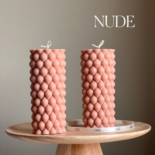 Tall Bubble Soy Pillar Candle | Minimalist Home Decor