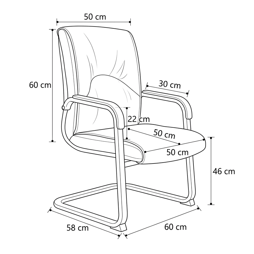 Marrakech Premium Black Leather Visitor Chair