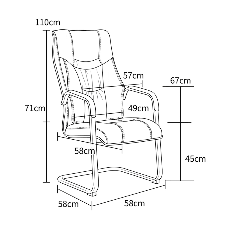 Trogir Black Leather Visitor Chair