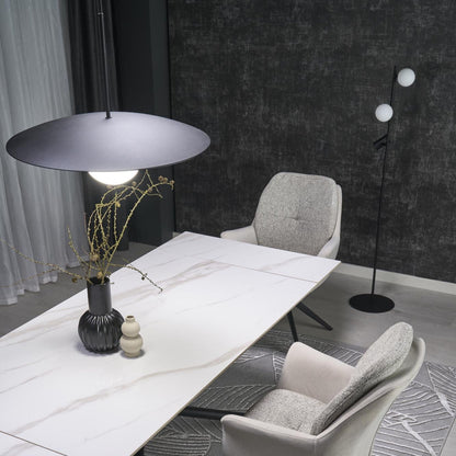 SLATE Mid-Century Modern Wide Dome Pendant Light for Kitchen Island & Dining Table - AURABAGS SHOP
