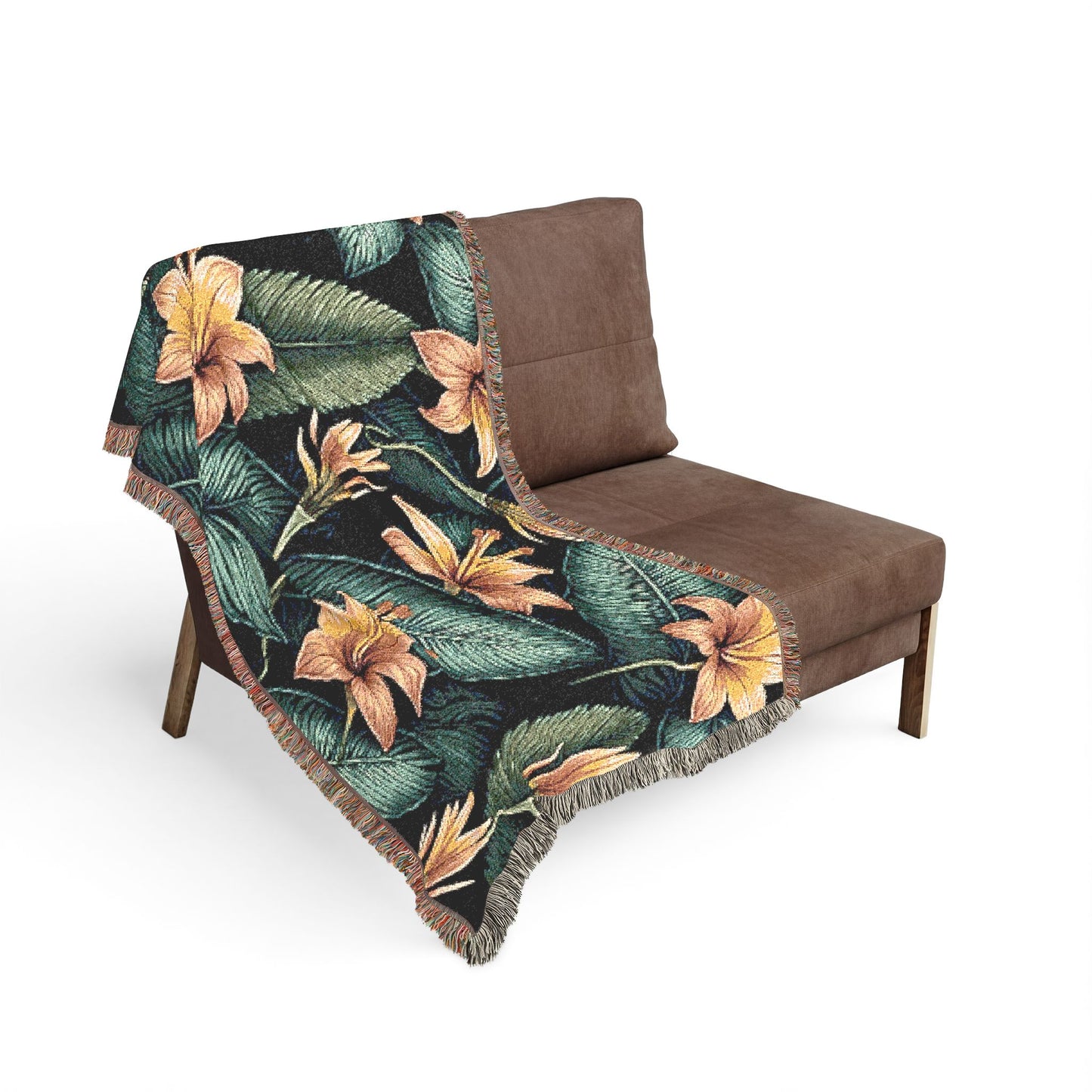 Tropenlilien-Webdecke – Blumenüberwurf für Wohnzimmer & Terrasse