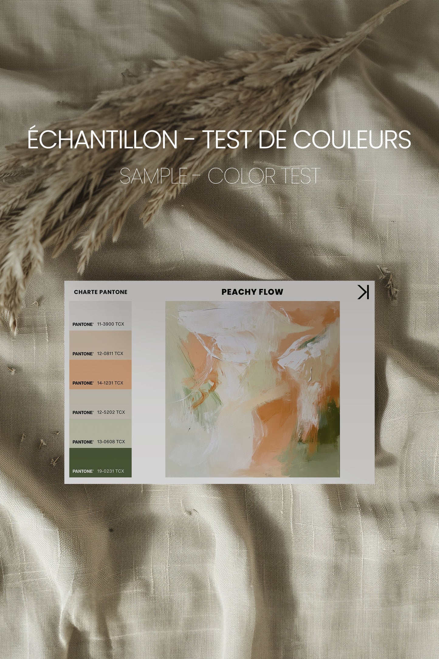 PEACHY FLOW, Oeuvre sur toile étirée