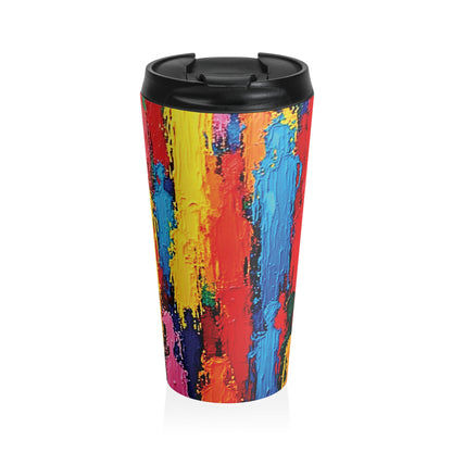Colorful Abstract Paint Stroke Stainless Steel Travel Mug - AURABAGS SHOP