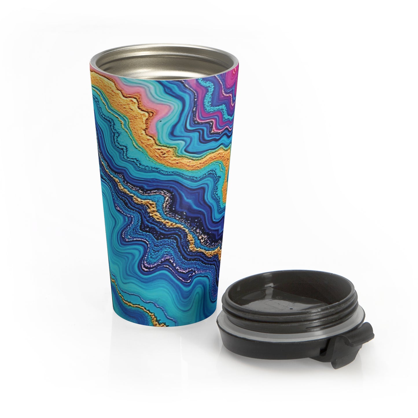Geode Swirl Stainless Steel Travel Mug - AURABAGS SHOP