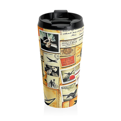 Vintage Travel Collage Stainless Steel Travel Mug - AURABAGS SHOP