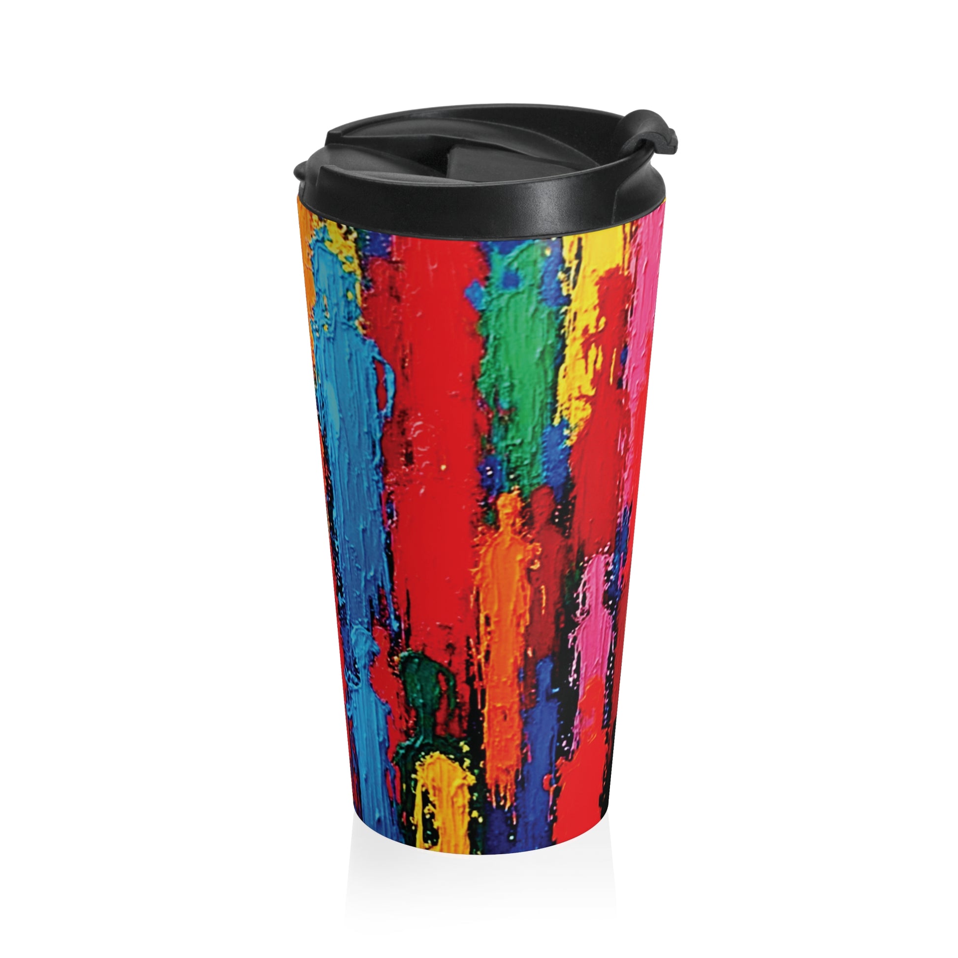 Colorful Abstract Paint Stroke Stainless Steel Travel Mug - AURABAGS SHOP