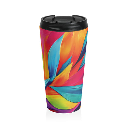 Colorful Abstract Petals Stainless Steel Travel Mug - AURABAGS SHOP
