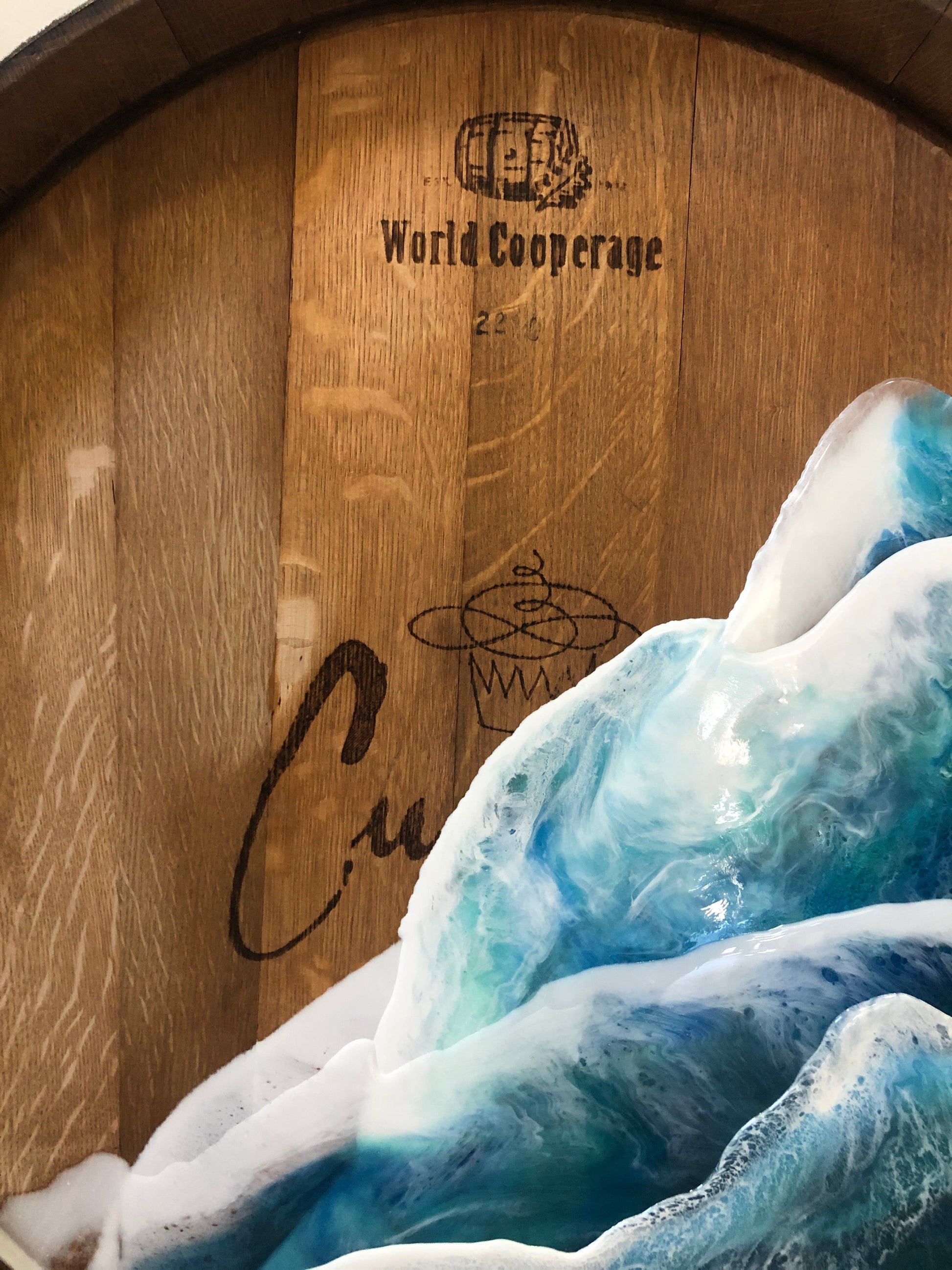 Wine Barrel Ocean Waves - AURABAGS SHOP