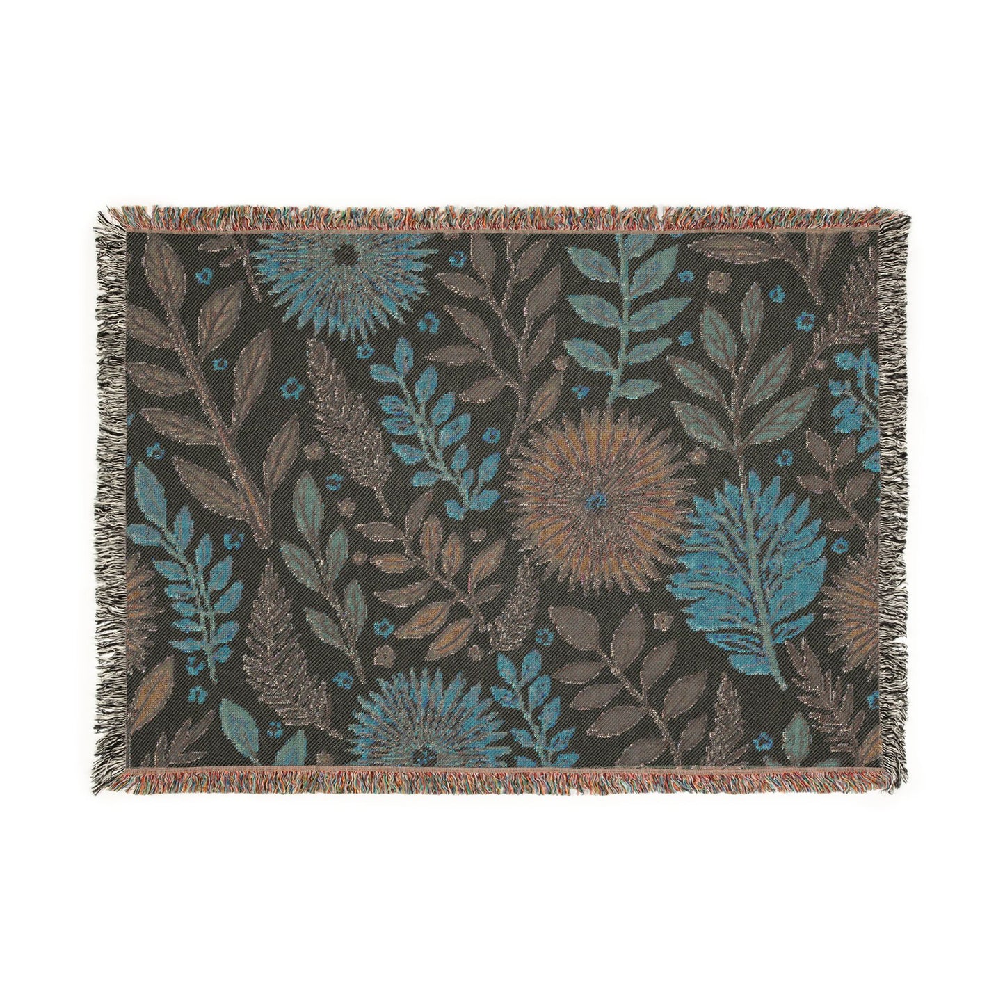 Floral Woven Blanket — Reversible Boho Throw for Living Room & Bedroom