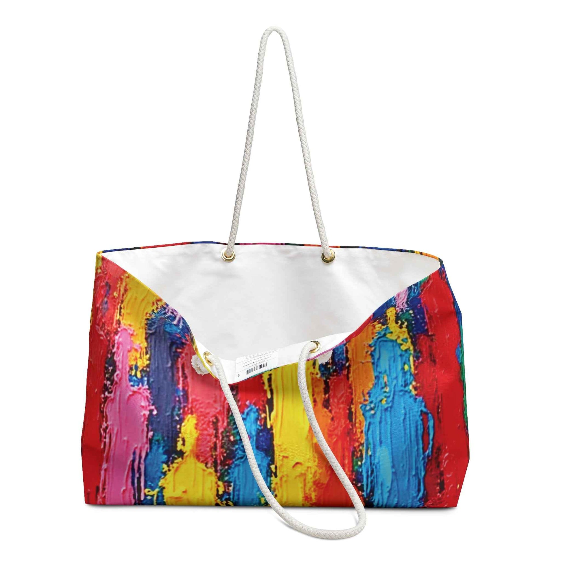 Abstract Colorful Paint Strokes Weekender Bag | Bright Travel Tote