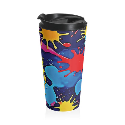 Color Splash Stainless Steel Travel Mug — Vibrant Paint Splat Design - AURABAGS SHOP