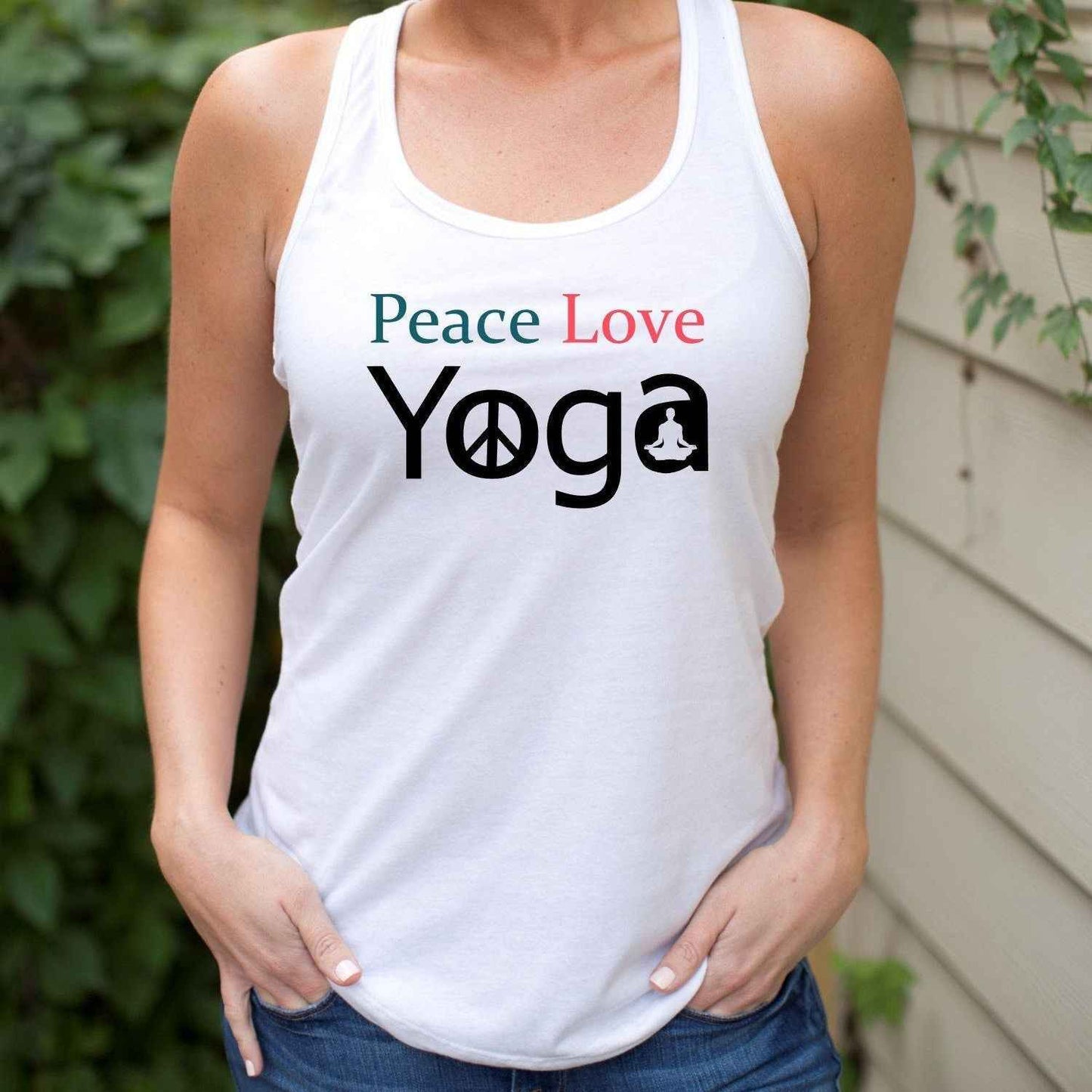 Peace Love Yoga Racerback Tank Top