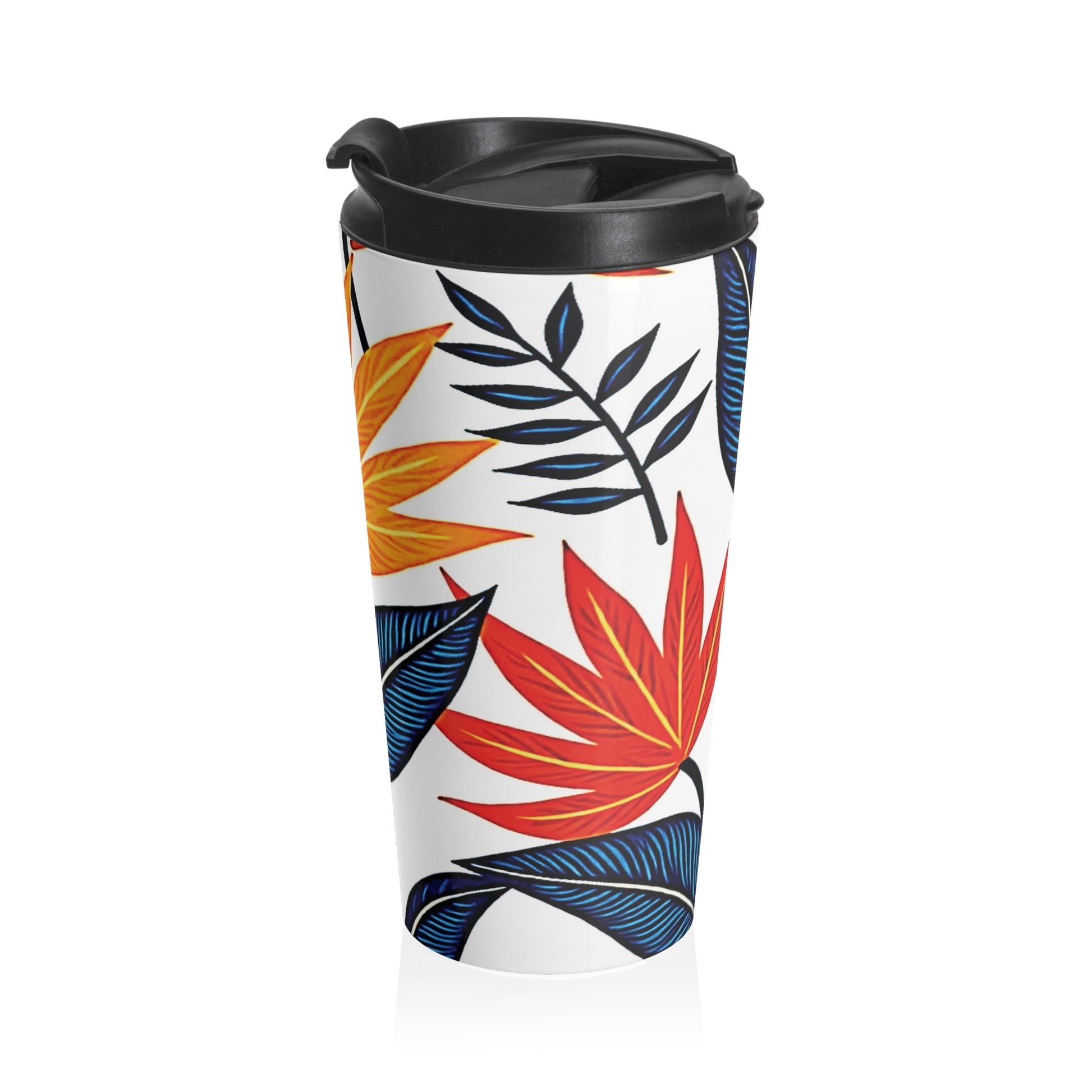 Autumn Leaves Floral Stainless Steel Travel Mug | Fall Leaf Pattern - AURABAGS SHOP