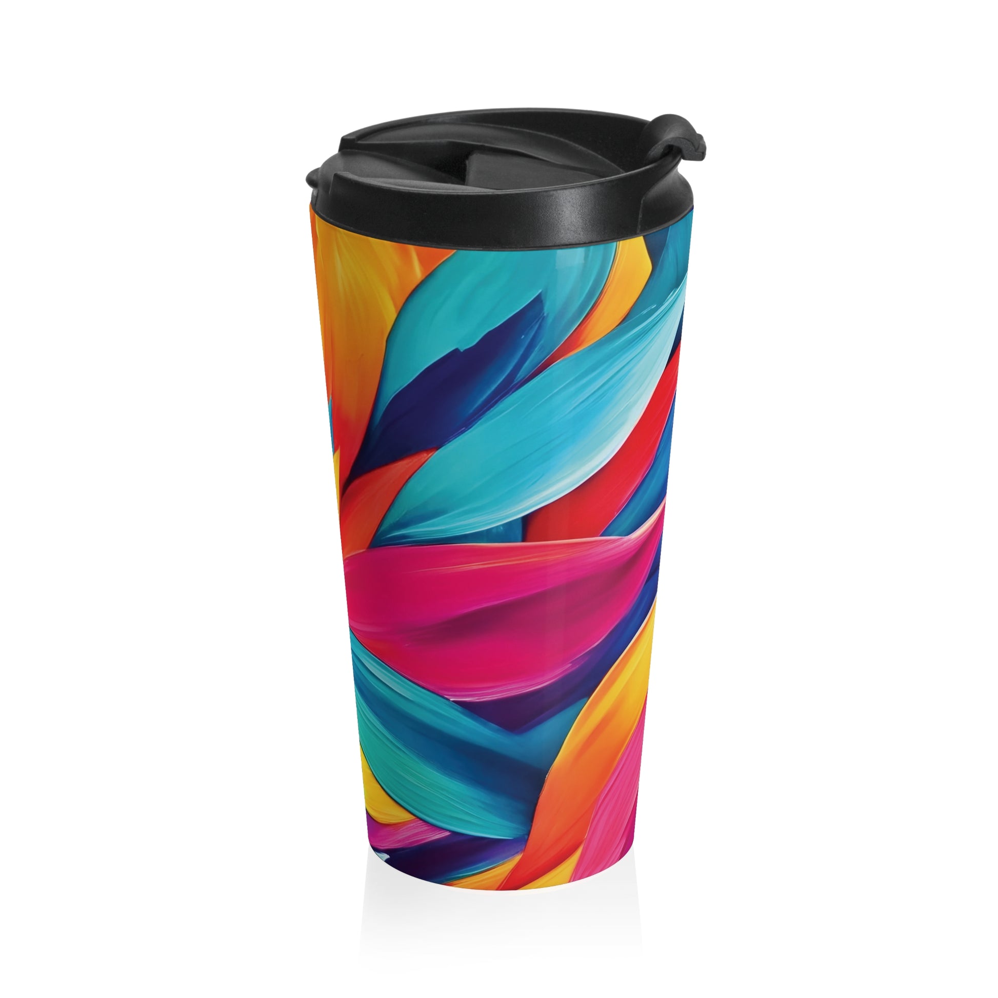 Colorful Abstract Petals Stainless Steel Travel Mug - AURABAGS SHOP