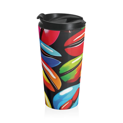 Colorful Coffee Beans Travel Mug | Vibrant Coffee Beans Pattern Stainless Steel - AURABAGS SHOP