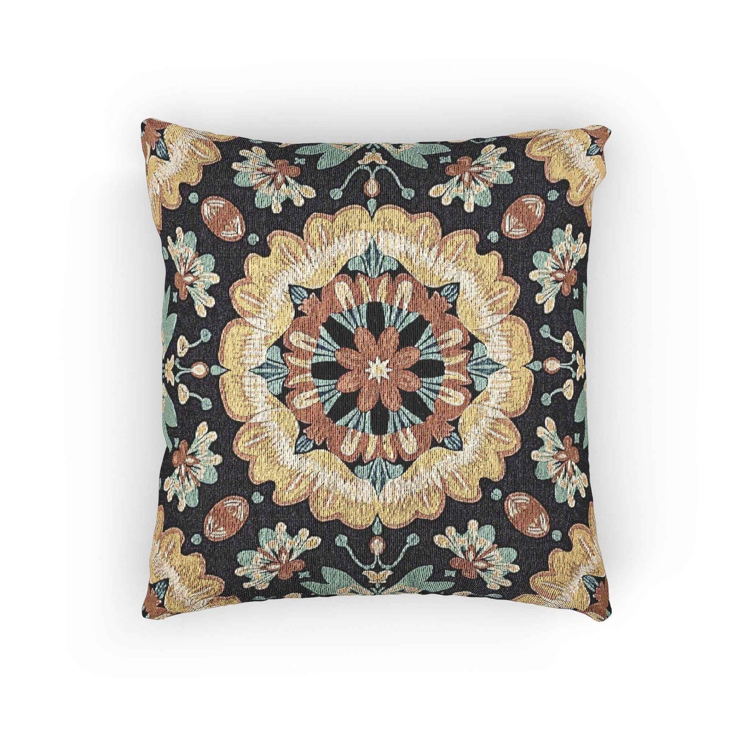 Boho Mandala Woven Pillow | Kilim Mosaic Cushion Cover