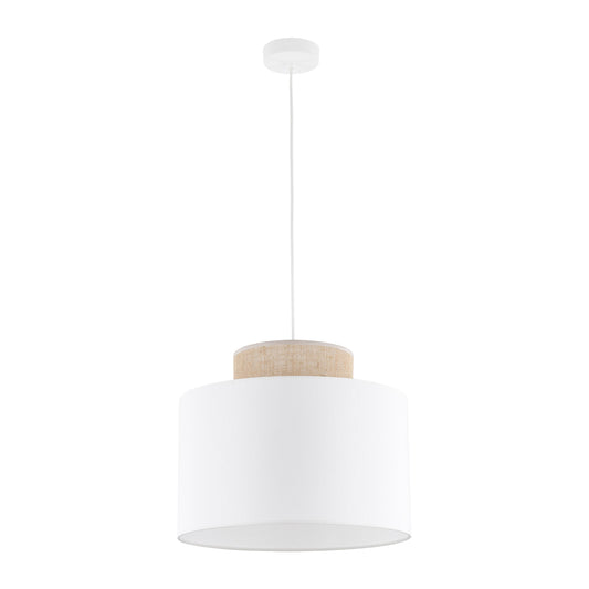 Duo White Jute Scandinavian Pendant Ceiling Light for Kitchen Island, Dining Room & Natural Interiors - AURABAGS SHOP