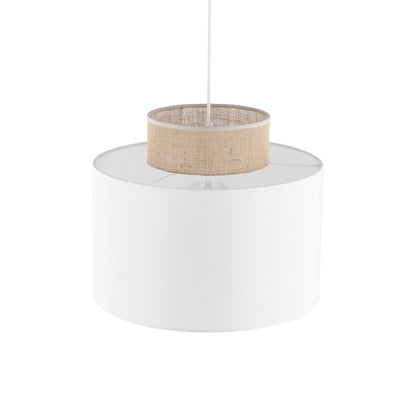 Duo White Jute Scandinavian Pendant Ceiling Light for Kitchen Island, Dining Room & Natural Interiors - AURABAGS SHOP