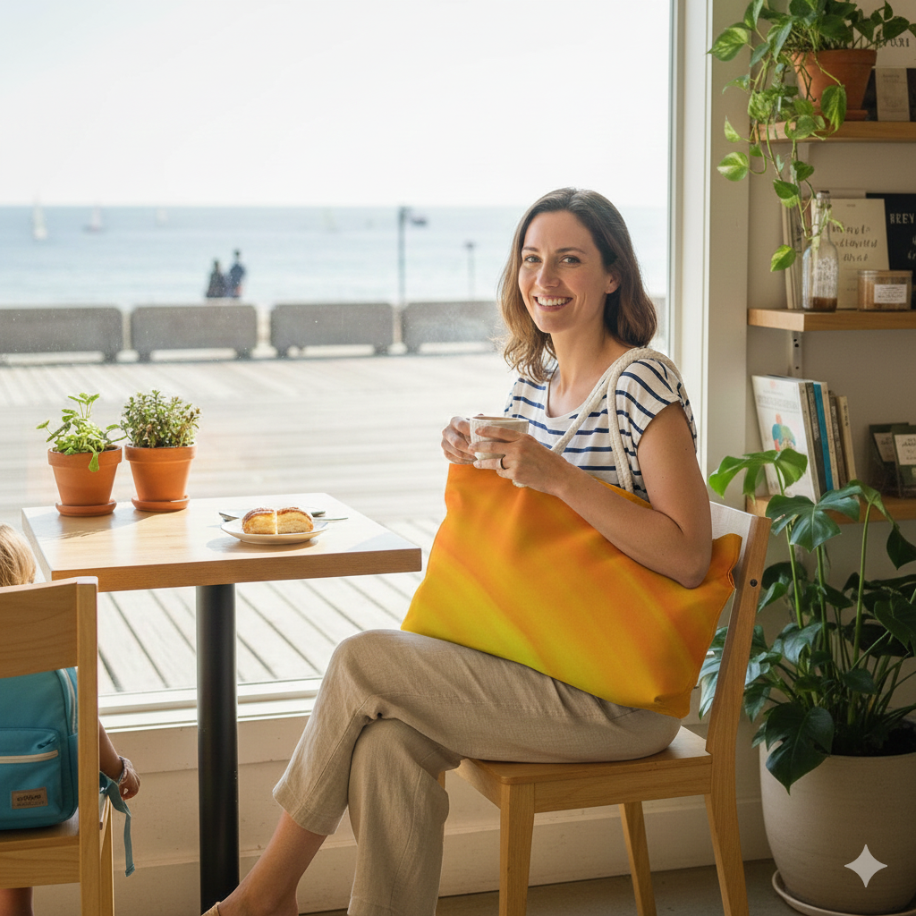 Sunset Gradient Weekender Bag | Yellow Orange Beach Large Tote Bag - AURABAGS SHOP