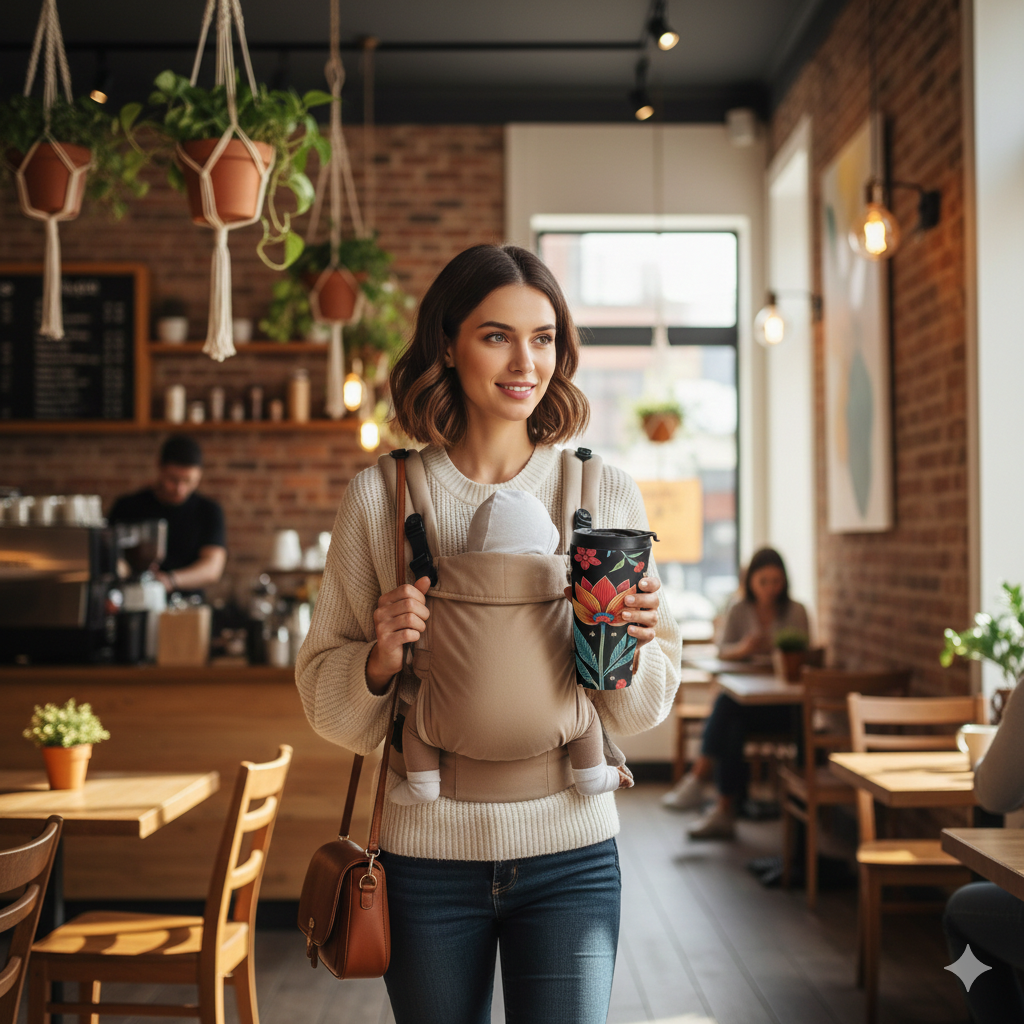 Folk Floral Illustration Travel Mug | Colorful Flower Stainless Steel - AURABAGS SHOP