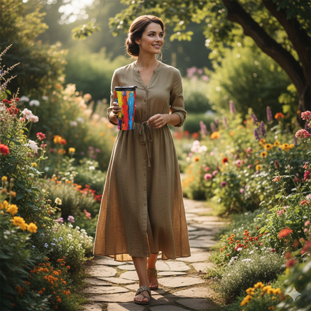 Colorful Abstract Paint Stroke Stainless Steel Travel Mug - AURABAGS SHOP