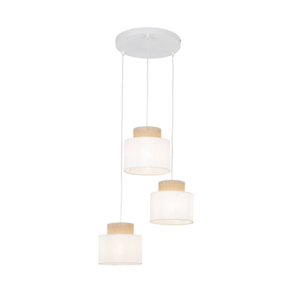 DUO White Jute Natural Pendant Light 3 - AURABAGS SHOP
