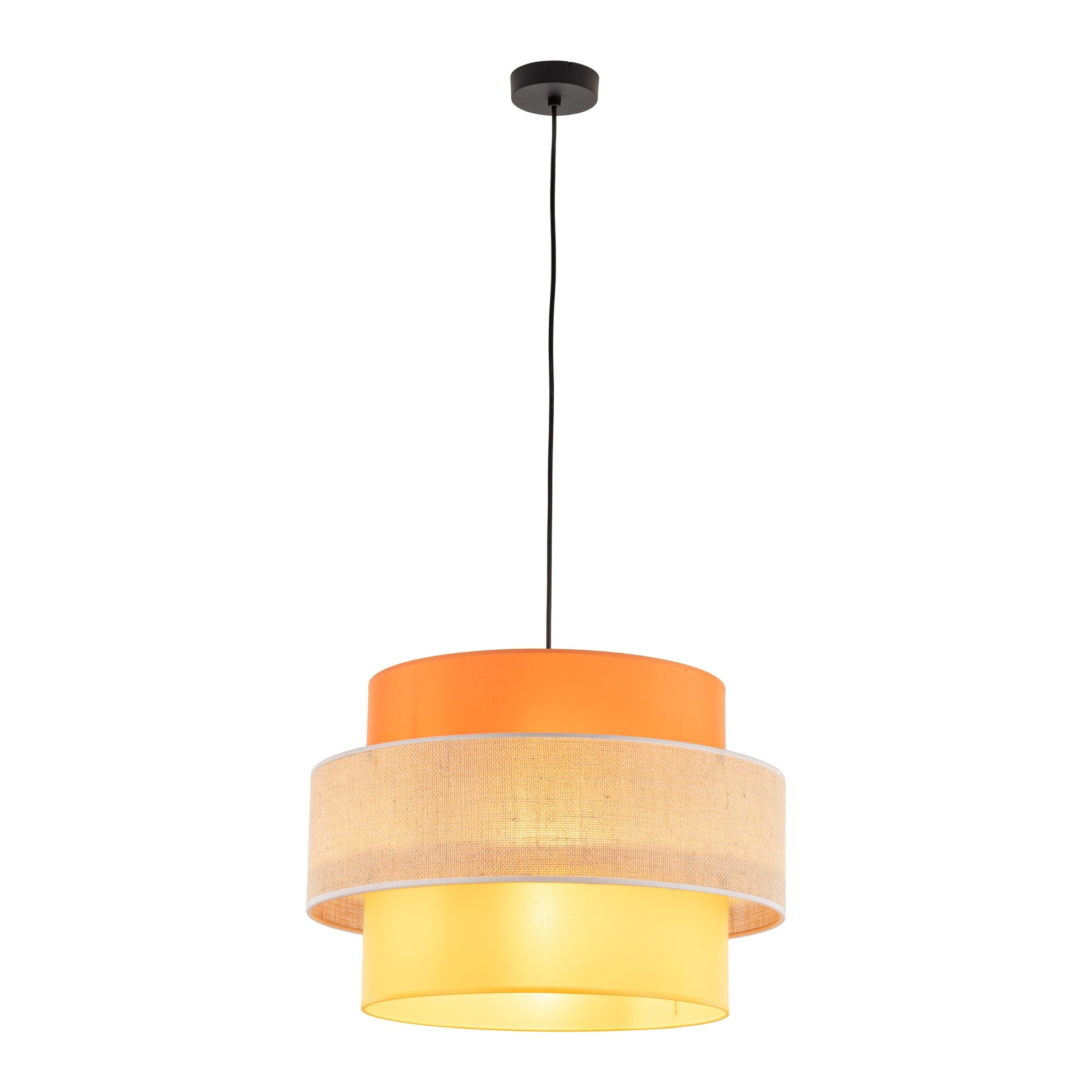 TRIO Jute Mid-Century Boho Large Pendant Ceiling Light Fixture for Kitchen Island, Dining Room & Living Room - AURABAGS SHOP