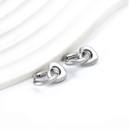 Heartfelt Circle Charm Earrings