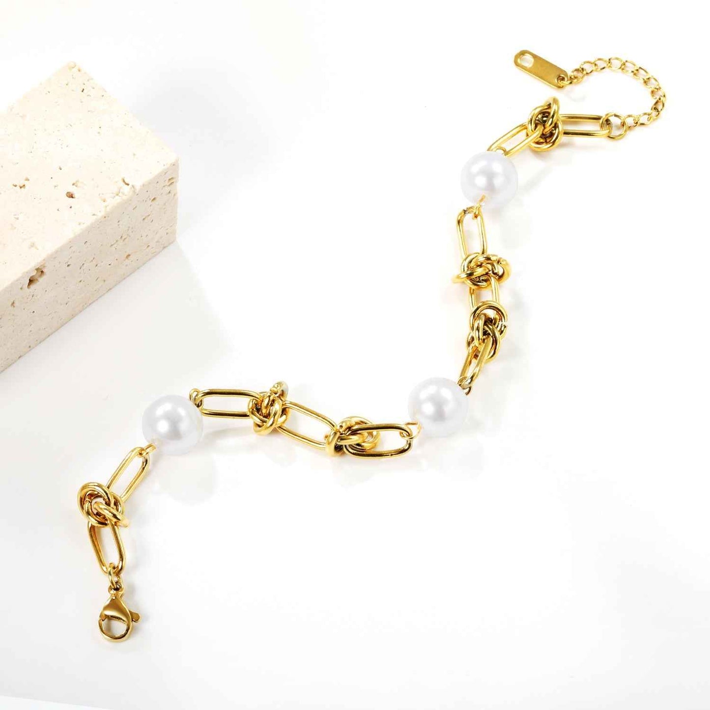 Knotty Pearl Charm Bracelet