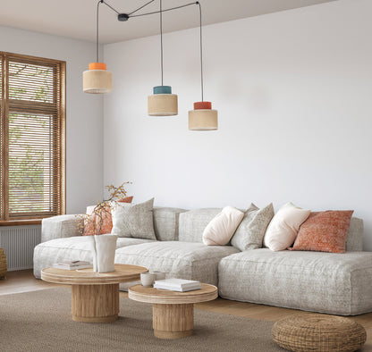 DUO Jute Adjustable 3-Light Pendant for Dining Table & Kitchen Island - AURABAGS SHOP