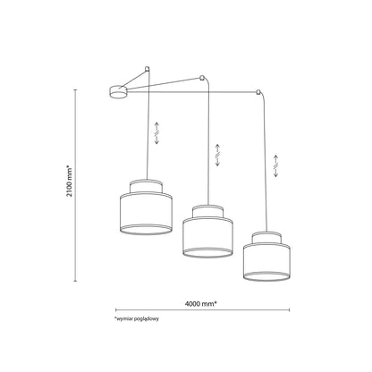 DUO Jute Adjustable 3-Light Pendant for Dining Table & Kitchen Island - AURABAGS SHOP