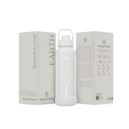 AquaFlask Earth Collection 40oz Insulated Stainless Steel Water Bottle – Hot & Cold, Leak-Proof, Reusable