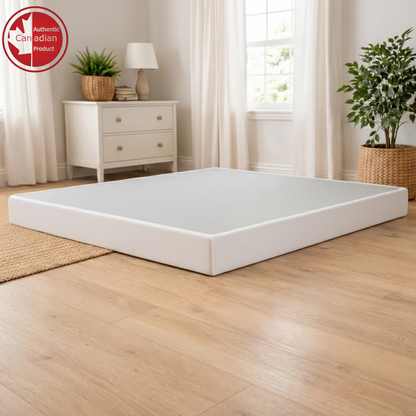 UltraFlex® Premium Solid Wood Box Spring Mattress Foundation 4" Low Profile - Twin, Double, Queen, King | Premium Heavy Duty Mattress Base, No Assembly Required, Compatible with All Mattress Types- Made in Canada