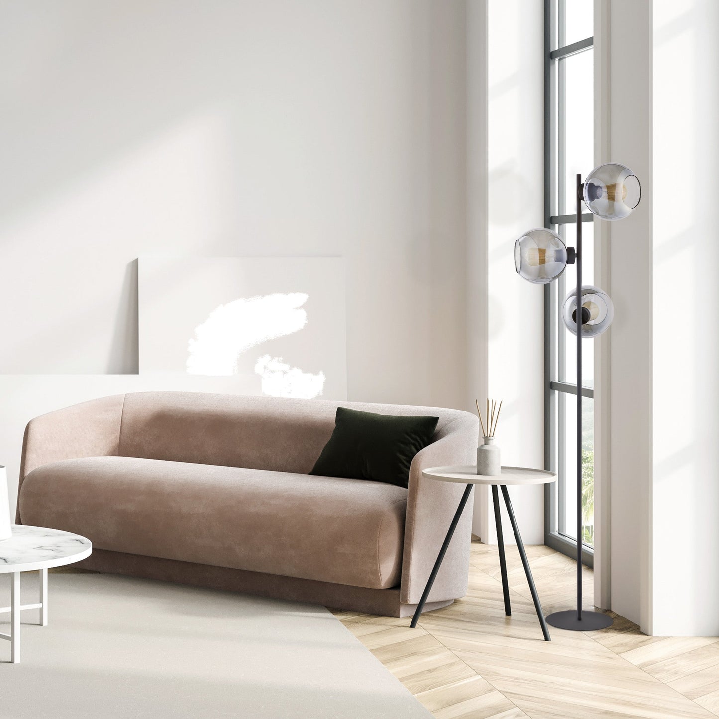 CUBUS Graphite Scandinavian Floor Lamp for Living Room, Bedroom & Office – Modern Minimalist Lighting (Clearance) - AURABAGS SHOP
