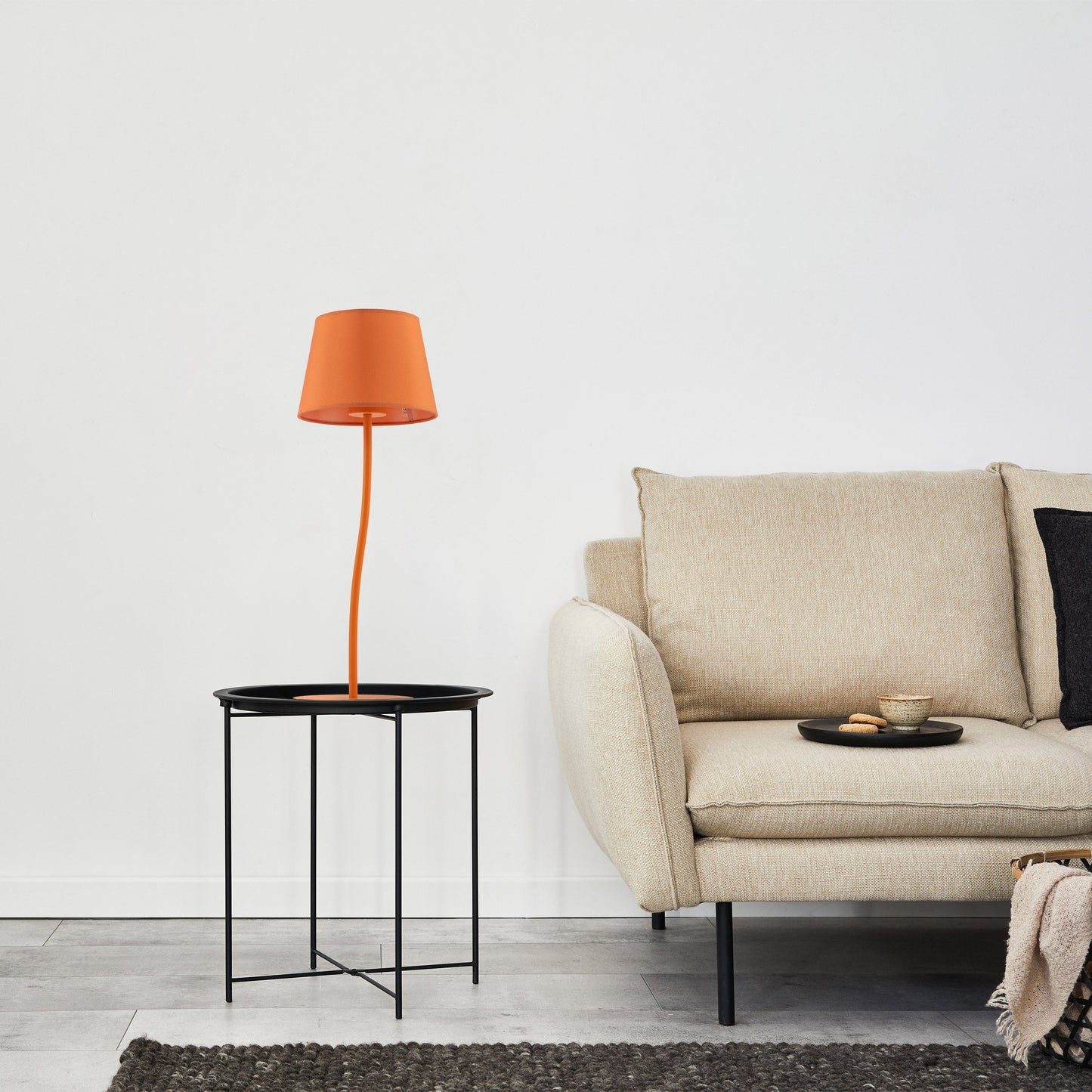 NICOLA Orange Mid-Century Modern Night Lamp for Bedroom, Living Room & Office – Retro Accent Lighting