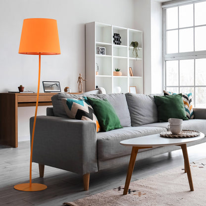 NICOLA Orange Mid-Century Modern Floor Lamp for Living Room, Bedroom & Office – Retro Minimalist Lighting - AURABAGS SHOP