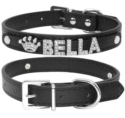Midnight Crown Name Dog Collar | Customized Dog Collar