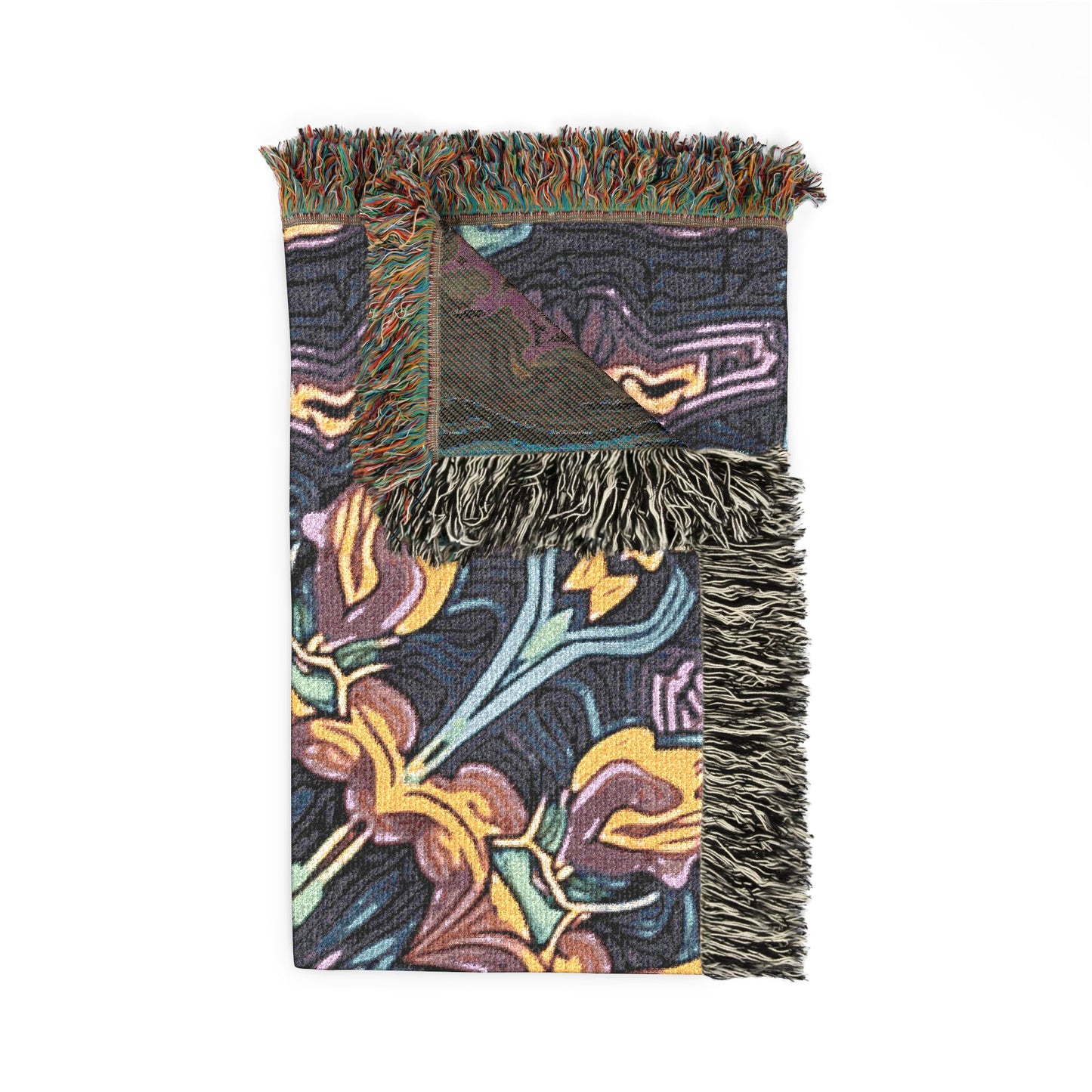 Bohemian Mosaic Woven Blanket — Vintage Tile Medallion Blanket Throw
