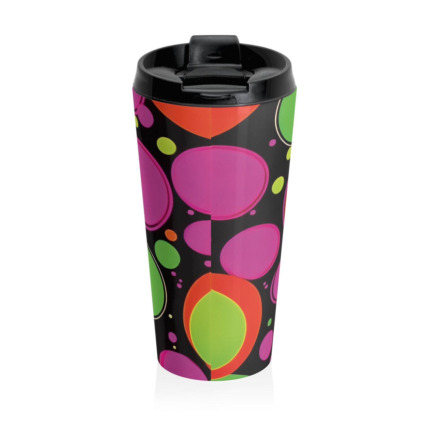Retro Colorful Bubbles Stainless Steel Travel Mug | Neon Polka Dot Tumbler - AURABAGS SHOP
