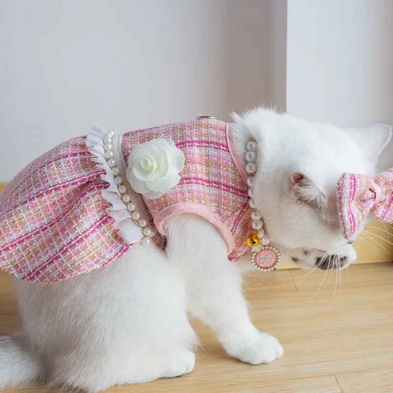 Pink Kitty Dress Set