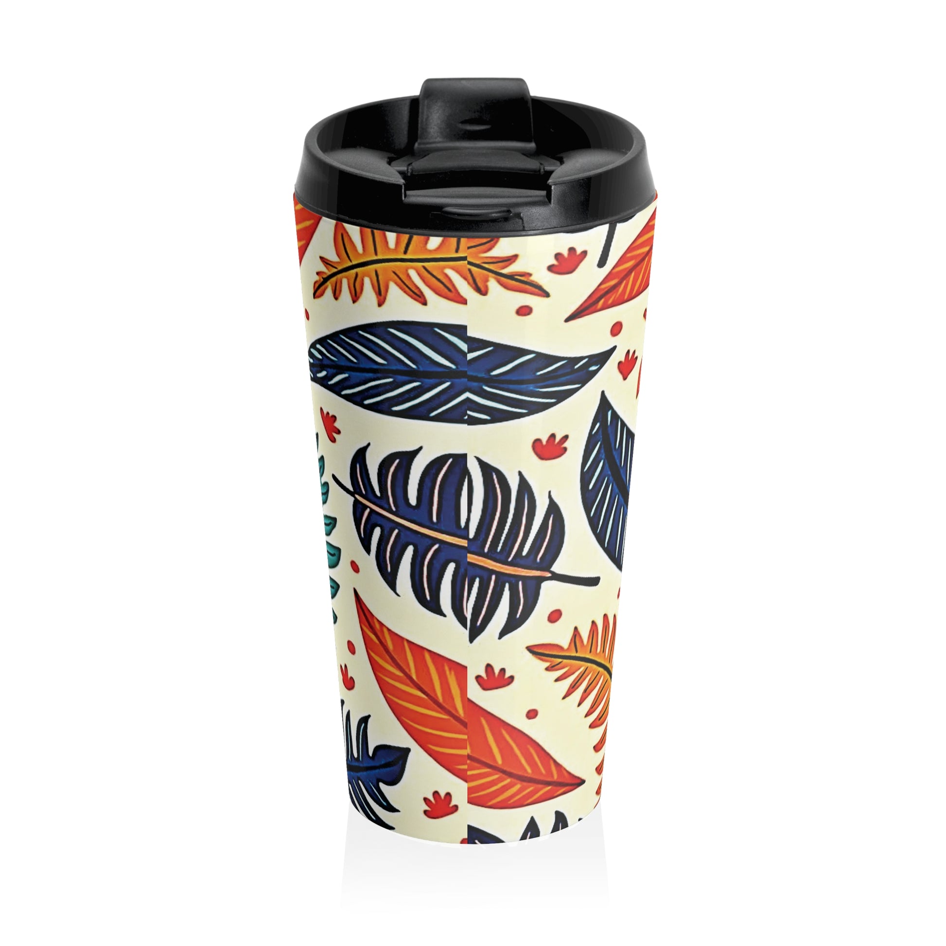 Colorful Tropical Leaves travel mug | Stainless Steel Tumbler - AURABAGS SHOP