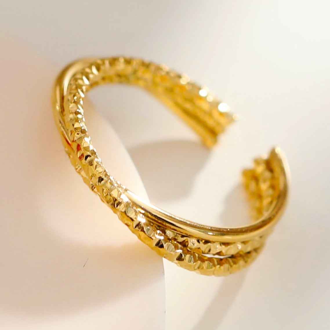 AZURA: Triple Stacked Contrasting Textured Ring