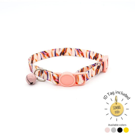 Cat Collar Abstract – Artistic & Personalized with ID Tag