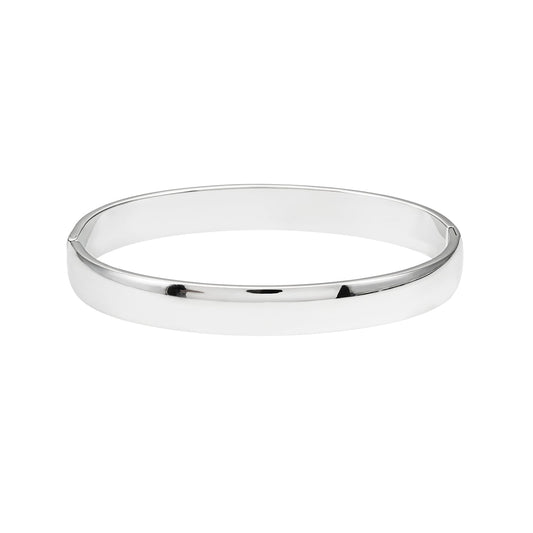BAKOVAN: Mid Width Silver Band Bracelet for Men or Women
