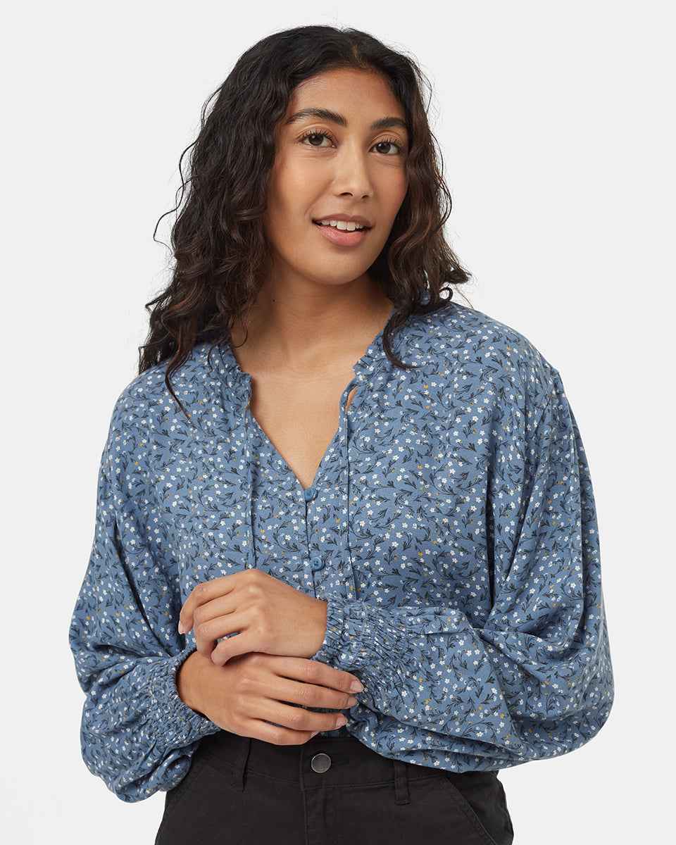 EcoWoven Crepe Smocked Blouse