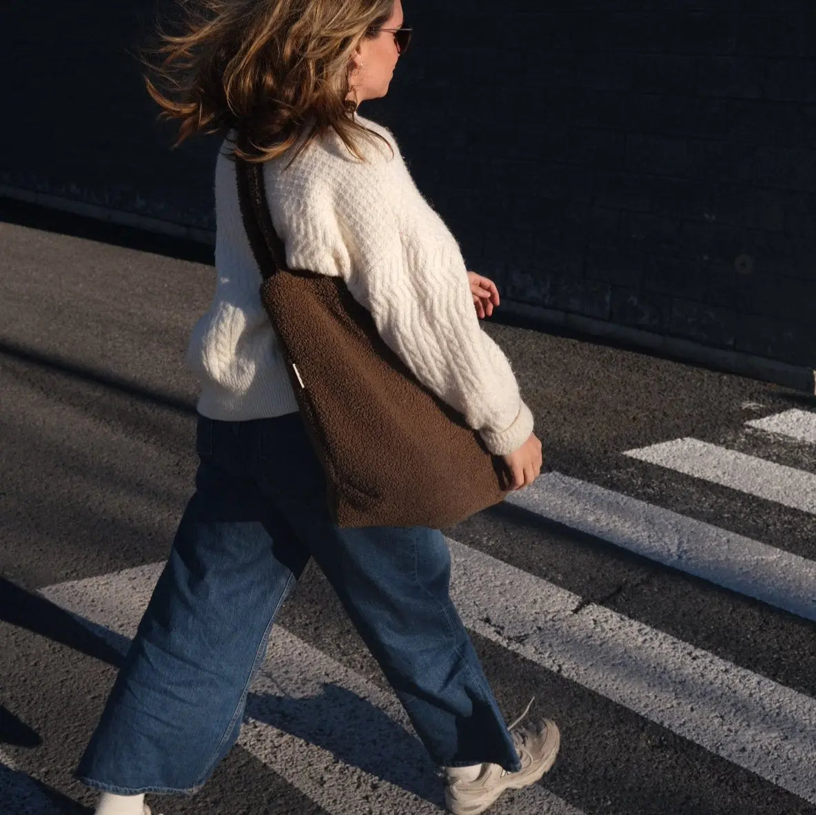 Sac fourre-tout en teddy | Doublure polar | Aimanté