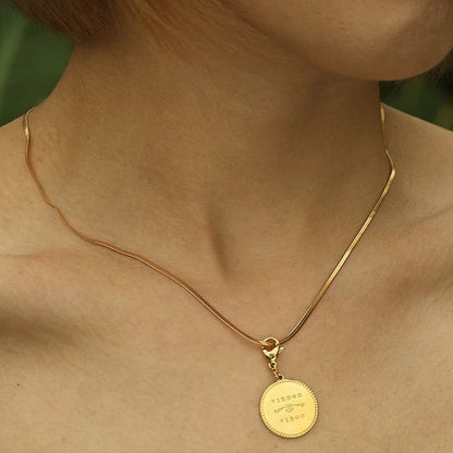 MILA: Snake Skin Textured Delicate Width Gold Chain Necklace